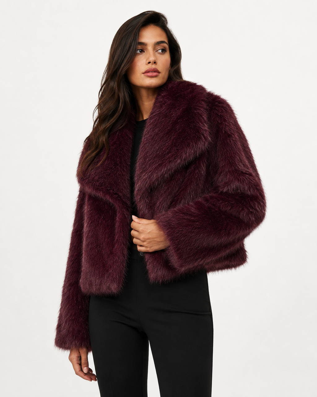 Velvet Plum Luxe Plush Coat