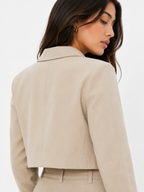 Buttoned Knit Cardigan and Tailored Trousers Co-Ord Set
