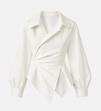 The Asymmetric Poplin Wrap Shirt