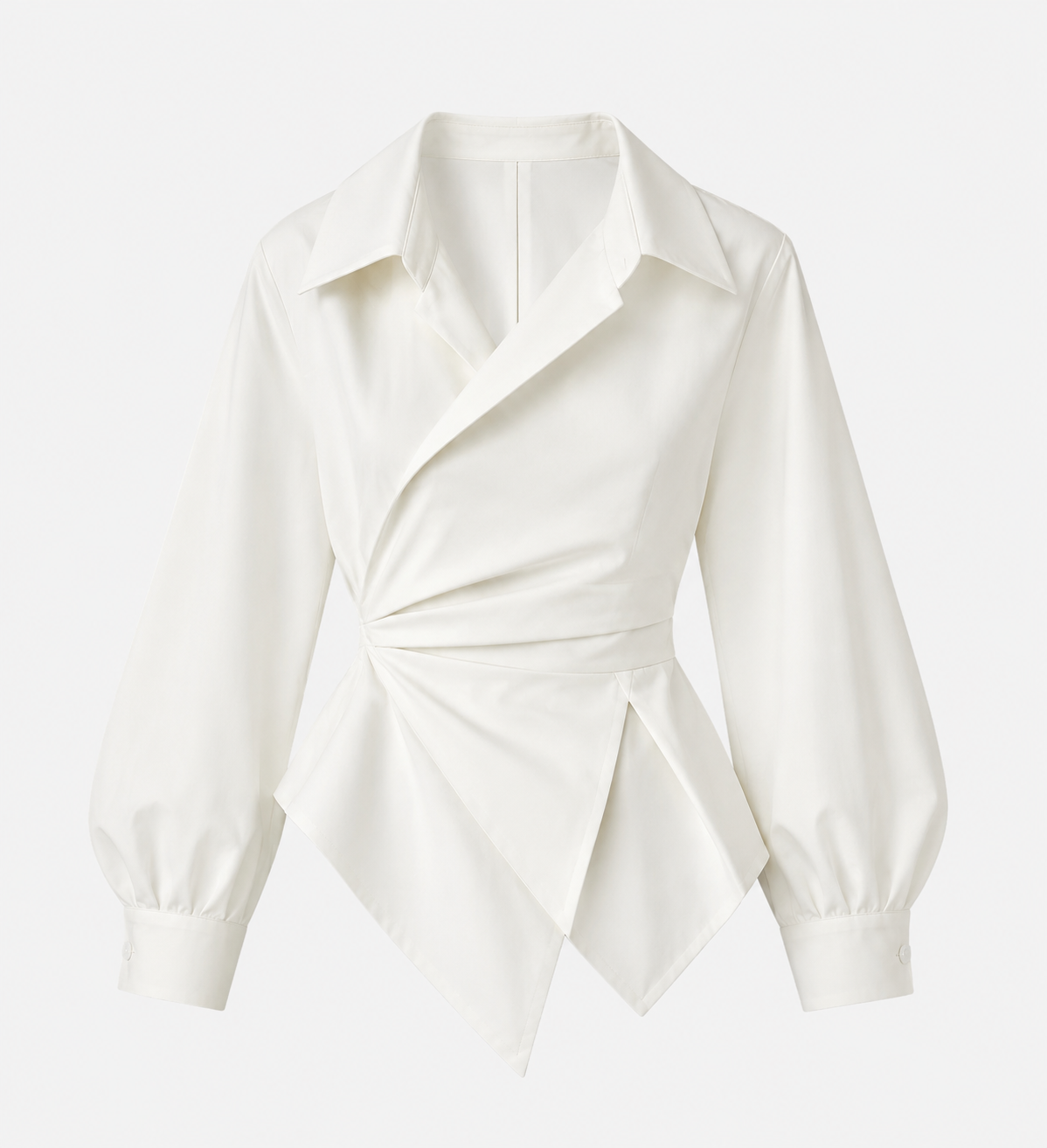 The Asymmetric Poplin Wrap Shirt