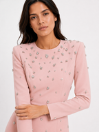 Maxi Dress Embellished High Neck