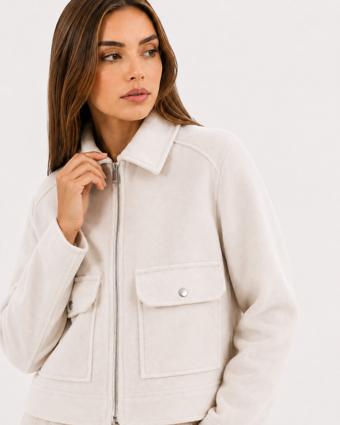 Collared Zip-Front Jacket