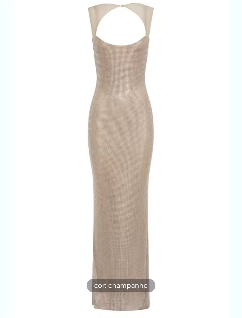 Sheer embellished maxi dress