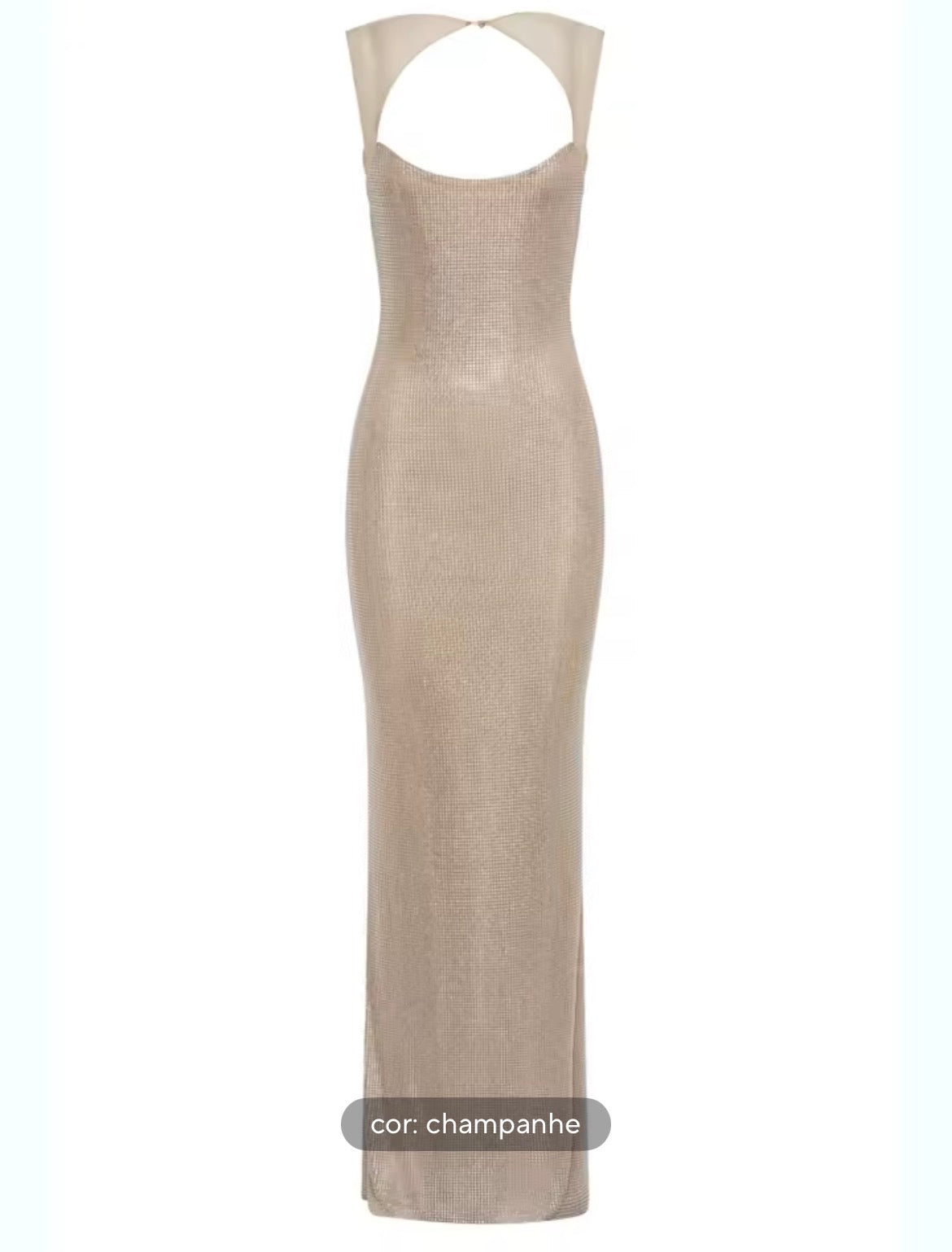 Sheer embellished maxi dress