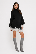 Selène Knit Dress (Lace‑Trim Hem)