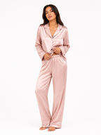 Women’s Pyjama Set – Button-Through Long Sleeve Shirt & Full-Length Trousers