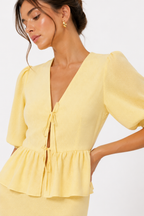 Ruffle Sleeve Blouse and Flowing Maxi Skirt Co-Ord Set