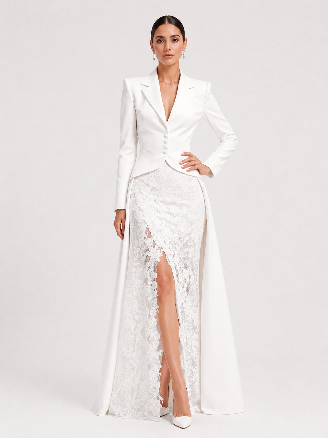 Noir Lace Blazer Dress