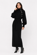 Eleanor Midi Dress (High Neck + Tie Belt)