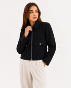 Collared Zip-Front Jacket