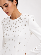 Maxi Dress Embellished High Neck