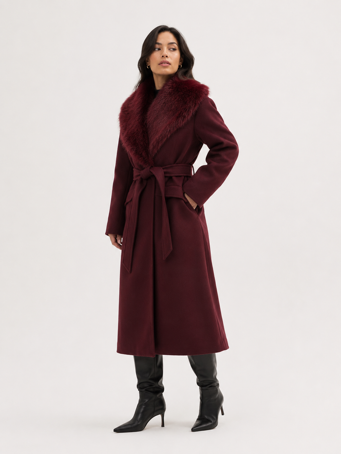 Bordeaux Elegance Longline Coat