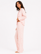 Women’s Button-Through Pyjama Set – Long Sleeve Shirt & Full-Length Trousers