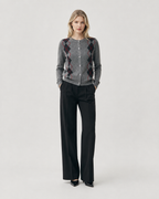 Argyle Crew-Neck Cardigan