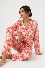 Long-sleeve button-through pyjama shirt