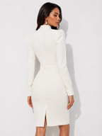 Long-Sleeve Sculpted Midi Dress.