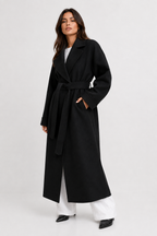 Extra-Long Belted Wrap Coat