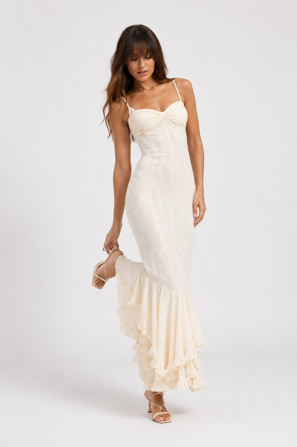 Ruched Sweetheart Mermaid Maxi Dress