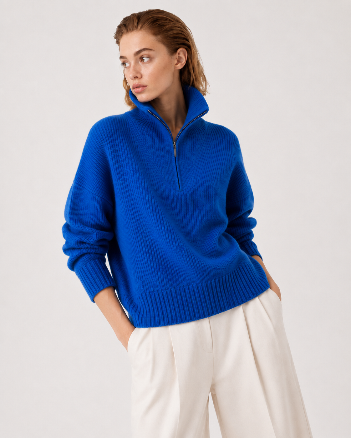 Half-Zip Collared Jumper