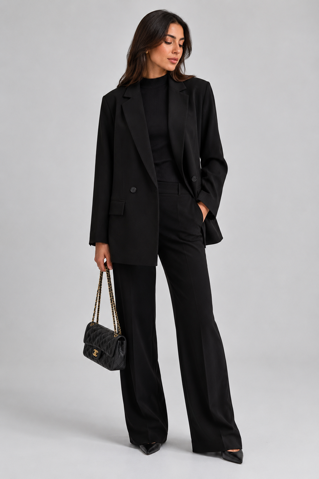 Rive Gauche Oversized Blazer in Deep Brown