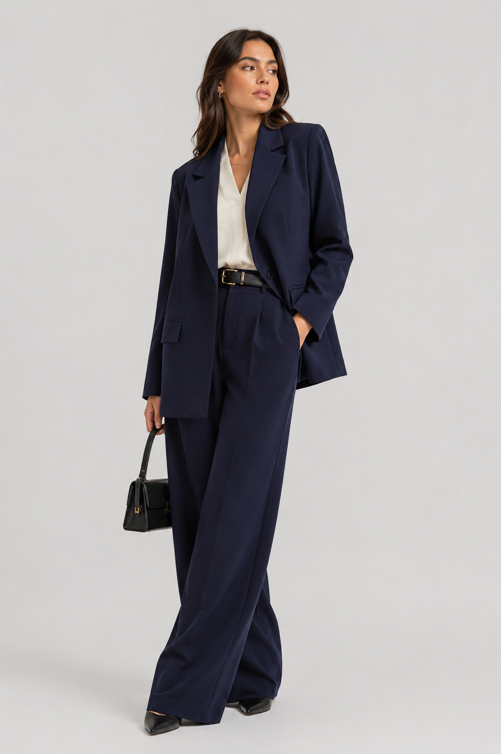 Rive Gauche Oversized Blazer in Deep Brown