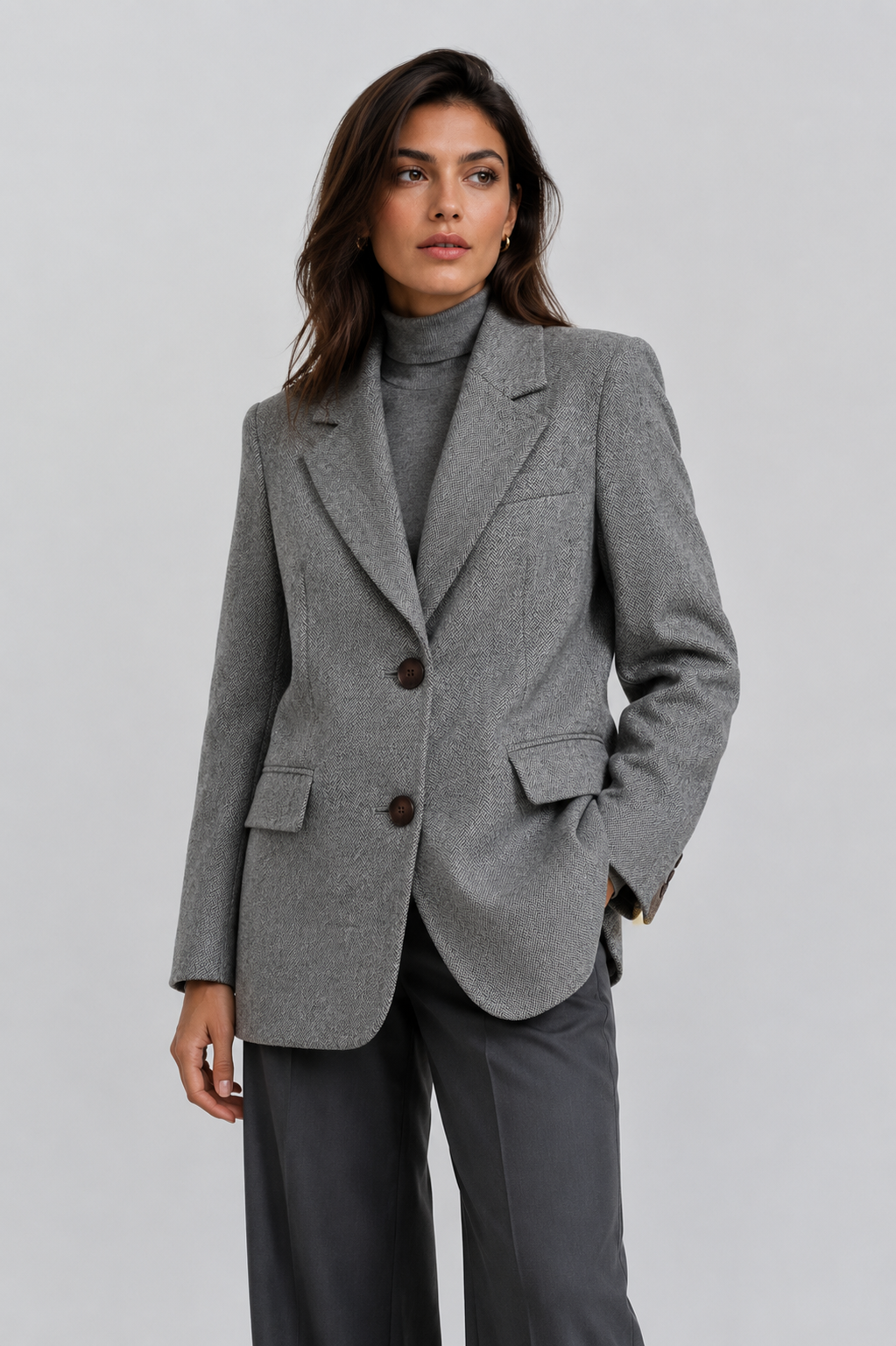 Grey Mélange Tailored Blazer