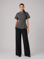 Tailored Wrap-Front Peplum Jacket
