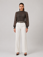 The Smocked Ruffled Blouse with Balloon Sleeves