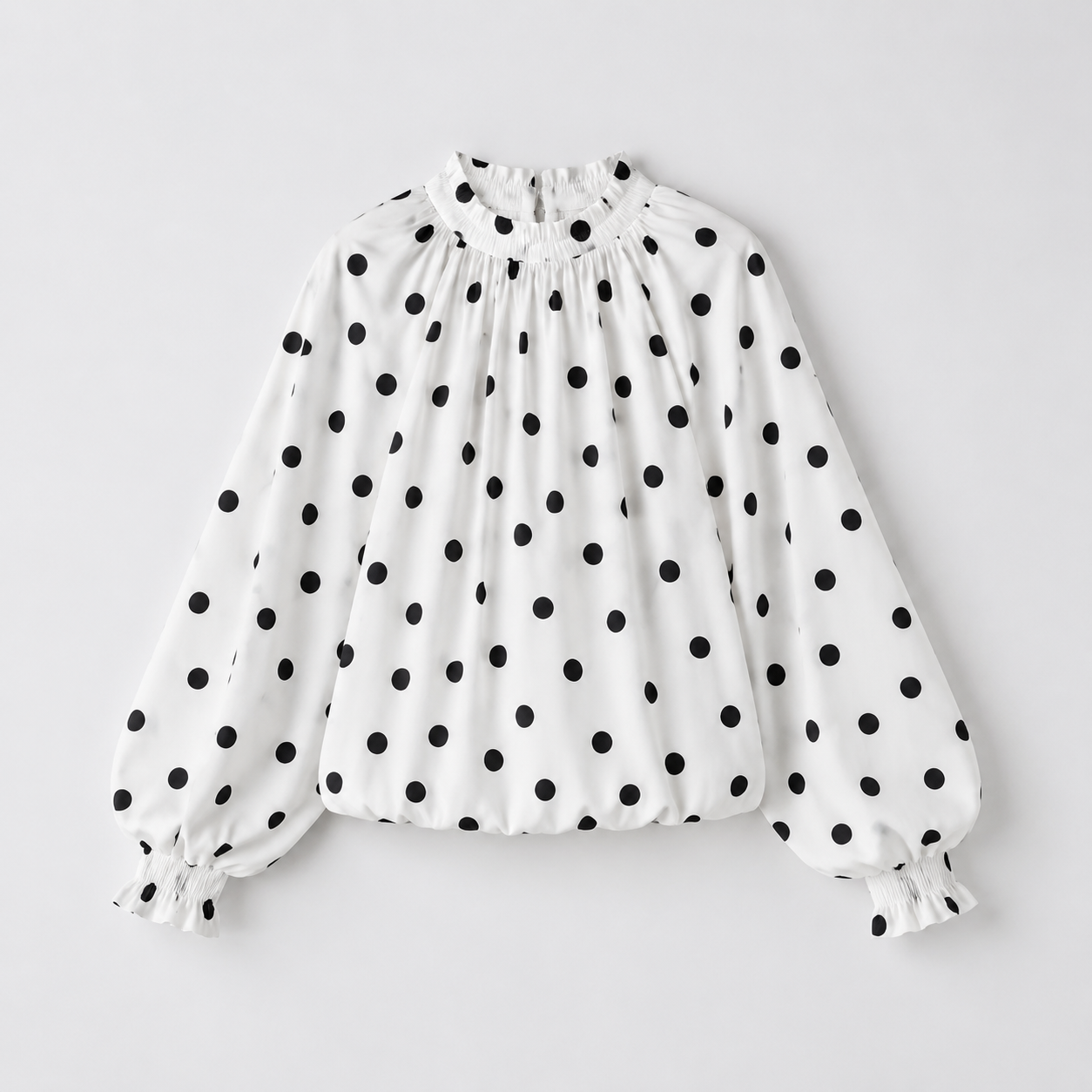 The Gathered Polka Dot Blouse
