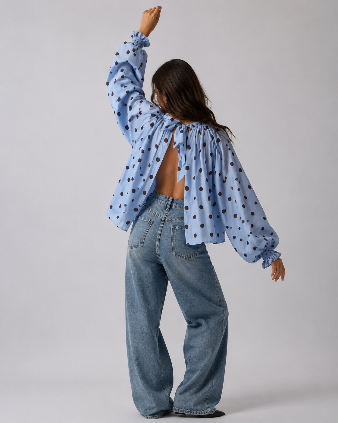 The Gathered Polka Dot Blouse