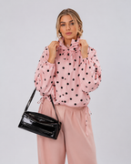 The Polka Dot Blouse with Drawstring Detail