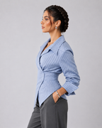 The Asymmetric Poplin Wrap Shirt