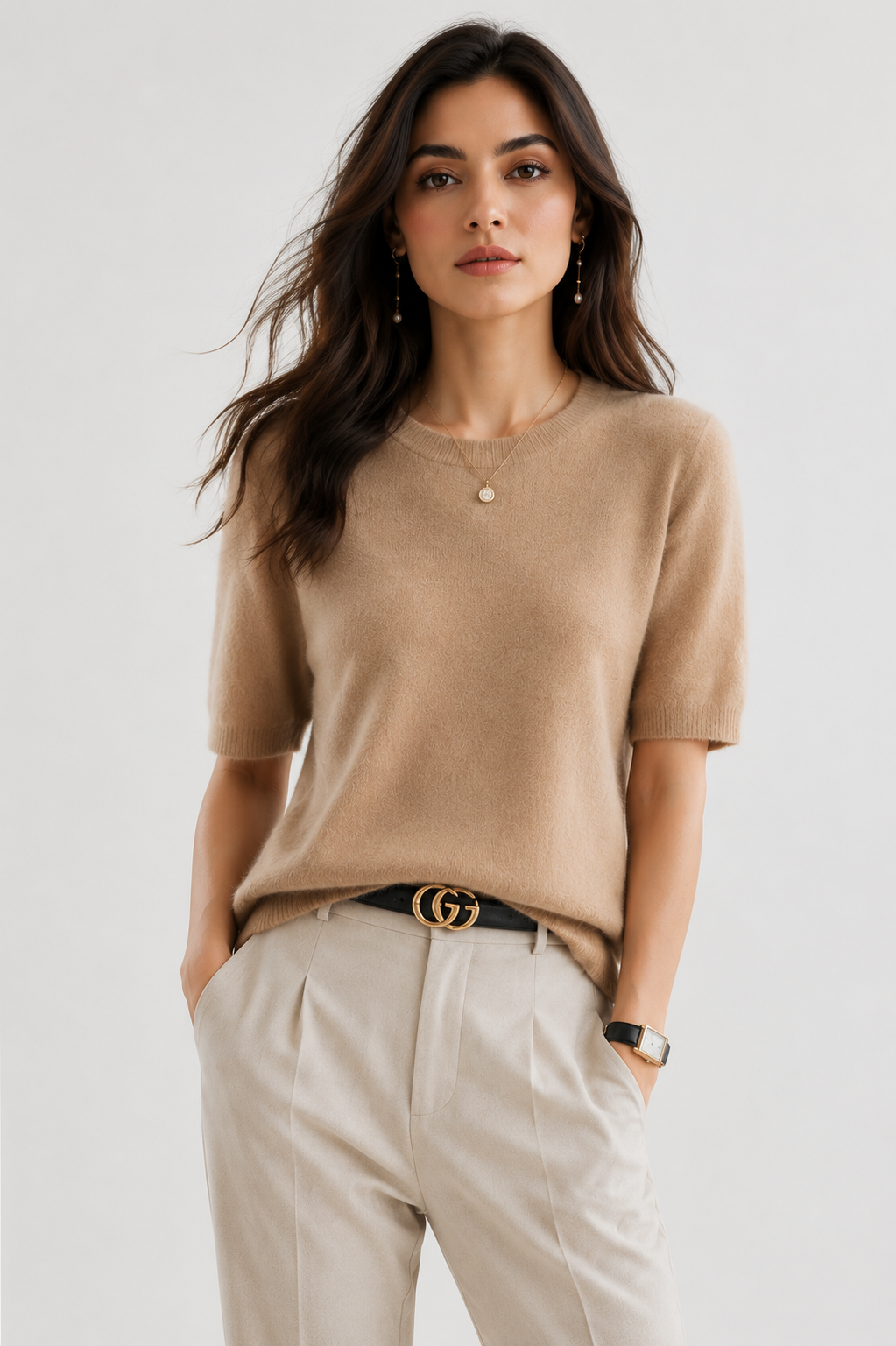 The Merino & Cashmere Short Sleeve Knit