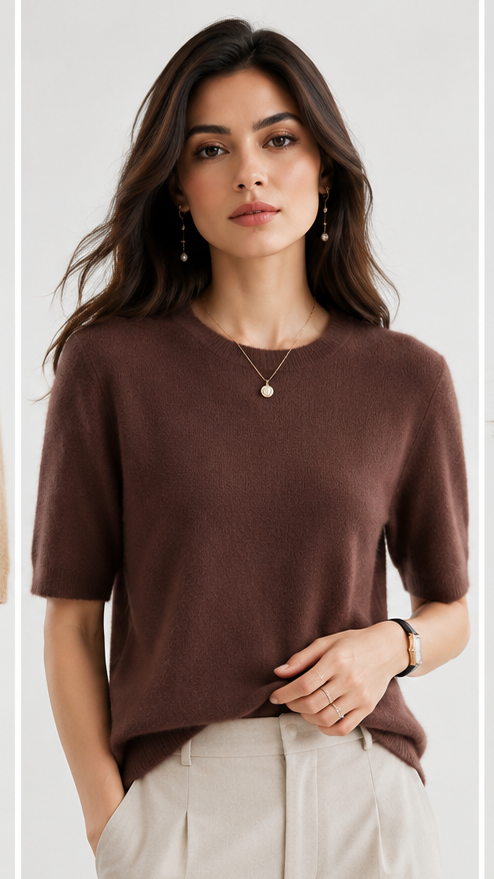 The Merino & Cashmere Short Sleeve Knit