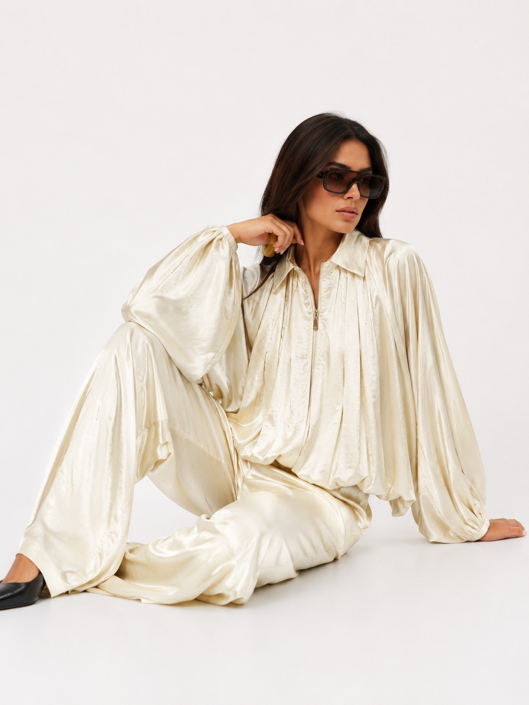 The Voluminous Fluid Bomber Jacket