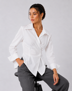 The Asymmetric Poplin Wrap Shirt