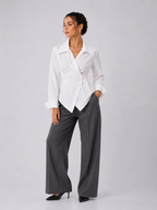 The Asymmetric Poplin Wrap Shirt