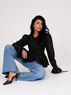 The Sculptural Ruffled Poplin Blouse