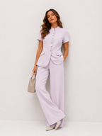 Tailored Waistcoat & Wide-Leg Trousers Co-Ord Set