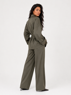 Belted Wrap Jacket & Wide-Leg Trousers Co-ord