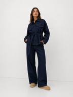 Belted Utility Jacket & Straight-Leg Tailored Trousers Co-Ord Set