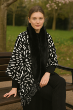 Wild Luxe Faux-Fur Trim Scarf