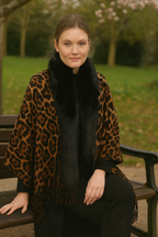 Wild Luxe Faux-Fur Trim Scarf