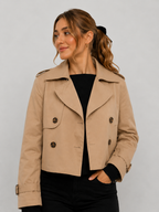 Cropped Double-Breasted Trench Jacket