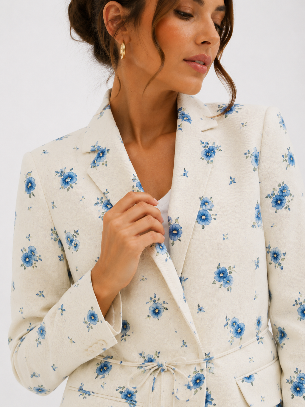 Belted Tailored Wrap Blazer