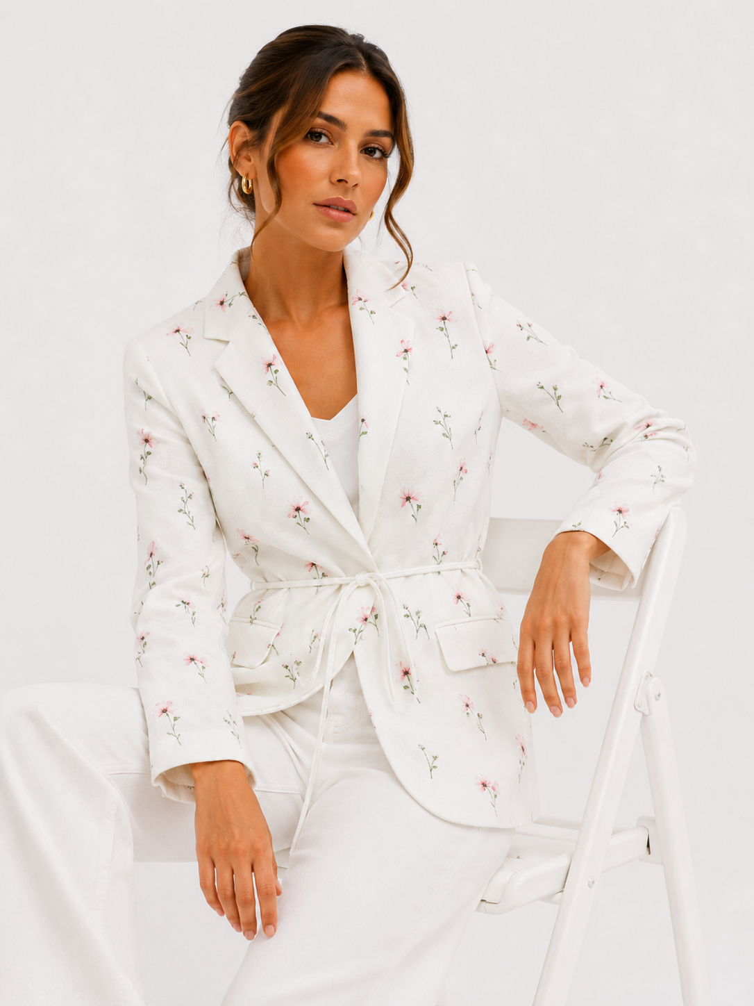 Belted Tailored Wrap Blazer