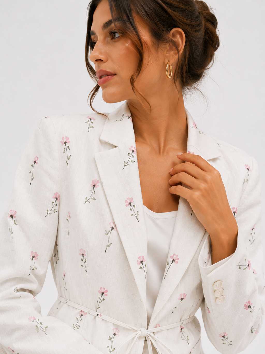 Belted Tailored Wrap Blazer