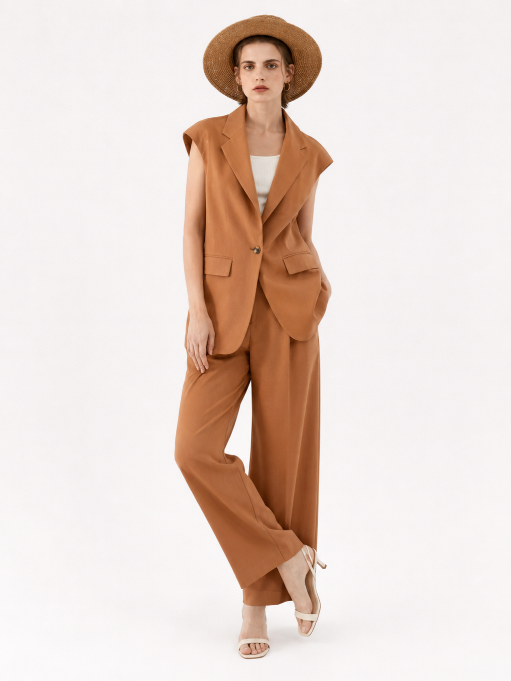 Camel Tailored Waistcoat