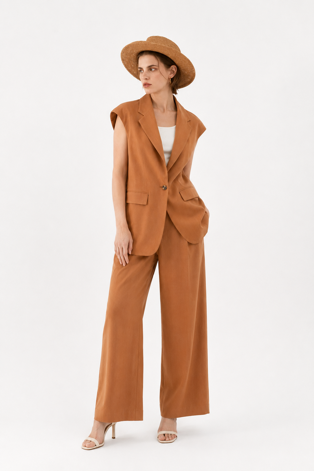 Camel Tailored Waistcoat