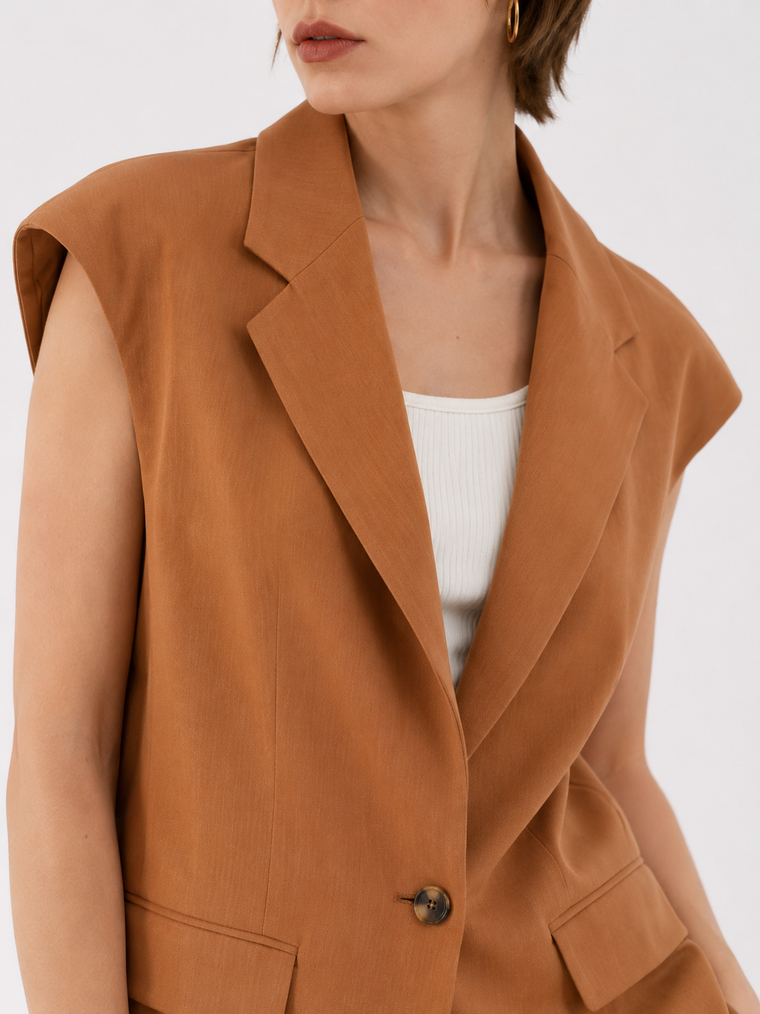 Camel Tailored Waistcoat